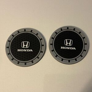 Honda Car Cup Coasters in Black with Logo Set of 2 NWT